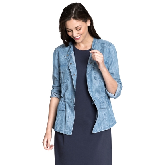 NIC+ZOE Jackets & Blazers - NIC + ZOE Chambray Denim Passenger Utility Jacket